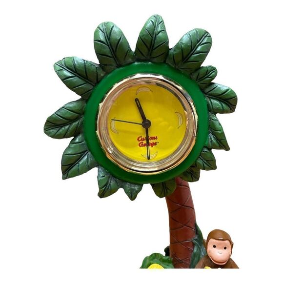 Curious George Palm Tree 7 Inch Clock HMCO Banana Clock Needs Battery - Picture 2 of 7